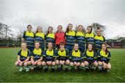 4 March 2019; Moville CC players prior to the FAI Schools Senior Girls National Cup Final match between Athlone Community College and Moville Community College at the Showgrounds in Sligo. Photo by Harry Murphy/Sportsfile