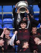 4 March 2019; CBC Monkstown captain James Reynolds lifts the cup after the Bank of Ireland Vinnie Murray Cup Final match between CBC Monkstown and Catholic University School at Energia Park in Donnybrook, Dublin. Photo by Piaras Ó Mídheach/Sportsfile