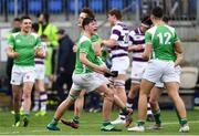 5 March 2019; Liam Tyrell of Gonzaga College celebrates following the Bank of Ireland Schools Senior Cup Semi-Final match between Gonzaga College and Clongowes Wood College at Energia Park in Donnybrook, Dublin. Photo by Ramsey Cardy/Sportsfile