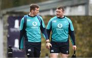 6 March 2019; Chris Farrell, left, and Jack McGrath arrive to Ireland Rugby Squad Training at Carton House in Maynooth, Kildare. Photo by David Fitzgerald/Sportsfile