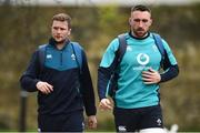 6 March 2019; Jack Carty, left, and Jack Conan arrive to Ireland Rugby Squad Training at Carton House in Maynooth, Kildare. Photo by David Fitzgerald/Sportsfile
