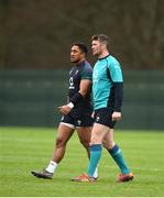6 March 2019; Bundee Aki, left, and Peter O’Mahony during Ireland Rugby Squad Training at Carton House in Maynooth, Kildare. Photo by David Fitzgerald/Sportsfile