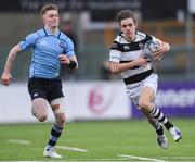 6 March 2019; Dylan O’Grady of Belvedere College in action against Mark O’Brien of St Michael's College during the Bank of Ireland Schools Senior Cup semi-final match between Belvedere College and St Michael's College at Energia Park in Donnybrook, Dublin. Photo by Piaras Ó Mídheach/Sportsfile