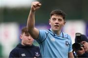 6 March 2019; Lee Barron of St Michael's College celebrates after the Bank of Ireland Schools Senior Cup semi-final match between Belvedere College and St Michael's College at Energia Park in Donnybrook, Dublin. Photo by Piaras Ó Mídheach/Sportsfile