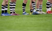 6 March 2019; A general view of the socks and football boots of Belvedere College players before the Bank of Ireland Schools Senior Cup semi-final match between Belvedere College and St Michael's College at Energia Park in Donnybrook, Dublin. Photo by Piaras Ó Mídheach/Sportsfile