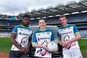 7 March 2019; In attendance, from left, Westmeath footballer Boidu Sayeh, Dublin footballer Lyndsey Davey and Wicklow footballer, Patrick O'Connor during the Renault GAA World Games 2019 Launch at Croke Park in Dublin. Photo by Eóin Noonan/Sportsfile