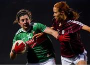 2 March 2019; Rachel Kearns of Mayo in action against Olivia Divilly of Galway during the Lidl Ladies NFL Division 1 Round 4 match between Mayo and Galway at Elverys MacHale Park in Castlebar, Mayo. Photo by Piaras Ó Mídheach/Sportsfile