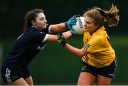 8 March 2019; Kate Howlett of DCU in action against Ciara Rice of Ulster University during the Gourmet Food Parlour Lagan Cup Final match between Ulster University and Dublin City University at TU Dublin Broombridge Sports Grounds in Dublin. Photo by Harry Murphy/Sportsfile