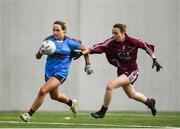 8 March 2019; Andrea Trill of NUIG in action against Orlaith Durkan of Marino during the Gourmet Food Parlour Donaghy Cup Final match between Galway Mayo Institute of Technology and Marino at TU Dublin Broombridge Sports Grounds in Dublin. Photo by Harry Murphy/Sportsfile