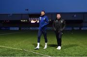 8 March 2019; Damien Delaney of Waterford, left, and manager Alan Reynolds prior to the SSE Airtricity League Premier Division match between Dundalk and Waterford at Oriel Park in Dundalk, Co Louth. Photo by Seb Daly/Sportsfile