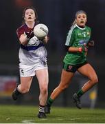 8 March 2019; Hannah O'Donoghue of UL in action against Niamh Coleman of QUB during the Gourmet Food Parlour O’Connor Cup Semi-Final match between University of Limerick and Queens University Belfast at the GAA Centre of Excellence in Abbotstown, Dublin. Photo by David Fitzgerald/Sportsfile