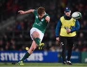 8 March 2019; Ben Healy of Ireland kicks a conversion during the U20 Six Nations Rugby Championship match between Ireland and France at Irish Independent Park in Cork. Photo by Matt Browne/Sportsfile