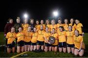 8 March 2019; DCU players with the shield following the Gourmet Food Parlour O'Connor Shield Final match between NUI Galway and Dublin City University at TU Dublin Broombridge Sports Grounds in Dublin. Photo by Harry Murphy/Sportsfile