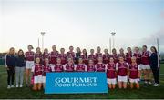 8 March 2019; The NUIG squad prior to the Gourmet Food Parlour O'Connor Shield Final match between NUI Galway and Dublin City University at TU Dublin Broombridge Sports Grounds in Dublin. Photo by Harry Murphy/Sportsfile