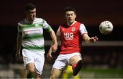 8 March 2019; Lee Desmond of St Patrick's Athletic in action against Aaron Greene of Shamrock Rovers during the SSE Airtricity League Premier Division match between St Patrick's Athletic and Shamrock Rovers at Richmond Park in Dublin. Photo by Stephen McCarthy/Sportsfile