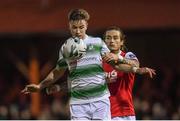 8 March 2019; Ronan Finn of Shamrock Rovers in action against Rhys McCabe of St Patrick's Athletic during the SSE Airtricity League Premier Division match between St Patrick's Athletic and Shamrock Rovers at Richmond Park in Dublin. Photo by Stephen McCarthy/Sportsfile