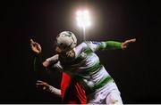 8 March 2019; Joey O'Brien of Shamrock Rovers and Dean Clarke of St Patrick's Athletic during the SSE Airtricity League Premier Division match between St Patrick's Athletic and Shamrock Rovers at Richmond Park in Dublin. Photo by Stephen McCarthy/Sportsfile