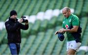 9 March 2019; Captain Rory Best during the Ireland Rugby captain's run at the Aviva Stadium in Dublin. Photo by Ramsey Cardy/Sportsfile