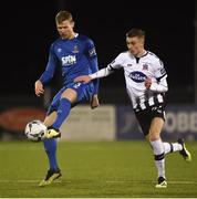 8 March 2019; Kevin Lynch of Waterford in action against Daniel Cleary of Dundalk during the SSE Airtricity League Premier Division match between Dundalk and Waterford at Oriel Park in Dundalk, Louth. Photo by Ben McShane/Sportsfile