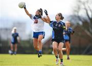9 March 2019; Roísín Considine of TU Dublin in action against Lisa Mooney of Garda College during the Gourmet Food Parlour Lynch Cup Final between Garda College and Technological University Dublin at DIT Grangegorman, in Grangegorman, Dublin. Photo by Eóin Noonan/Sportsfile
