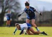 9 March 2019; Melek Fagan of TU Dublin in action against Triona Murray of Garda College during the Gourmet Food Parlour Lynch Cup Final between Garda College and Technological University Dublin at DIT Grangegorman, in Grangegorman, Dublin. Photo by Eóin Noonan/Sportsfile