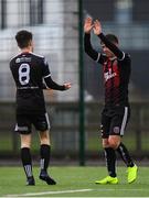 9 March 2019; Dawson Devoy of Bohemians celebrates after scoring his side's fifth goal with team-mate Brandon Bermingham during the SSE Airtricity Under-19 National League match between Bohemians and Sligo Rovers at IT Blanchardstown in Blanchardstown, Dublin. Photo by Harry Murphy/Sportsfile