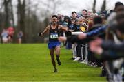 9 March 2019; Efron Giddey of Le Chéile Tyrrelstown, Dublin, on his way to winning the Senior Boys event at the Irish Life Health All Ireland Schools Cross Country at Clongowes Wood College in Clane, Co Kildare. Photo by Piaras Ó Mídheach/Sportsfile
