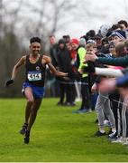 9 March 2019; Efron Giddey of Le Chéile Tyrrelstown, Dublin, on his way to winning the Senior Boys event at the Irish Life Health All Ireland Schools Cross Country at Clongowes Wood College in Clane, Co Kildare. Photo by Piaras Ó Mídheach/Sportsfile