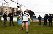 9 March 2019; Blaithnaid McLaughlin of UUJ lifting the cup following the Gourmet Food Parlour Giles Cup Final between University Ulster Jordanstown and Waterford Institute of Technology at DIT Grangegorman, in Grangegorman, Dublin. Photo by Eóin Noonan/Sportsfile