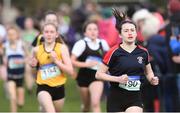9 March 2019; Erin Leavy of St Vincent's Dundalk, Co Louth, number 190, during the Minors Girls event in the Irish Life Health All Ireland Schools Cross Country at Clongowes Wood College in Clane, Co Kildare. Photo by Piaras Ó Mídheach/Sportsfile