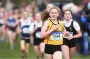 9 March 2019; Aimee Wallace of St Finians, Co Westmeath, during the Minors Girls event in the Irish Life Health All Ireland Schools Cross Country at Clongowes Wood College in Clane, Co Kildare. Photo by Piaras Ó Mídheach/Sportsfile