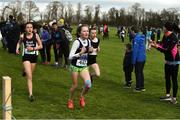 9 March 2019; Caoimhe Phelan of Abbey CC, Waterford, front, during the Minors Girls event in the Irish Life Health All Ireland Schools Cross Country at Clongowes Wood College in Clane, Co Kildare. Photo by Piaras Ó Mídheach/Sportsfile