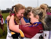 9 March 2019; Louise Ward, left, and Laurie Ryan of UL celebrate following the Gourmet Food Parlour O’Connor Cup Final between University of Limerick and University College Dublin at DIT Grangegorman, in Grangegorman, Dublin. Photo by Eóin Noonan/Sportsfile