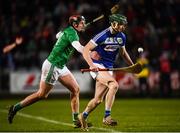 9 March 2019; Aaron Dunphy of Laois in action against David Dempsey of Limerick during the Allianz Hurling League Division 1 Quarter-Final match between Laois and Limerick at O'Moore Park in Portlaoise, Laois. Photo by Stephen McCarthy/Sportsfile