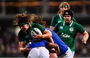 9 March 2019; Claire McLaughlin of Ireland is tackled by Yolaine Yengo, left, and Caroline Boujard of France during the Women's Six Nations Rugby Championship match between Ireland and France at Energia Park in Donnybrook, Dublin. Photo by Ramsey Cardy/Sportsfile