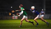 9 March 2019; David Dempsey of Limerick in action against Joe Phelan of Laois during the Allianz Hurling League Division 1 Quarter-Final match between Laois and Limerick at O'Moore Park in Portlaoise, Laois. Photo by Stephen McCarthy/Sportsfile