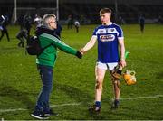 9 March 2019; Mark Kavanagh of Laois exchanges a handshake with a supporter after the Allianz Hurling League Division 1 Quarter-Final match between Laois and Limerick at O'Moore Park in Portlaoise, Laois. Photo by Stephen McCarthy/Sportsfile