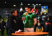 9 March 2019; Gearoid Hegarty of Limerick is interviewed by Michéal Ó Dómhnaill of TG4 after the Allianz Hurling League Division 1 Quarter-Final match between Laois and Limerick at O'Moore Park in Portlaoise, Laois. Photo by Stephen McCarthy/Sportsfile