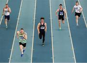 10 March 2019; Ronnie Warde of Castlegar A.C., second left, on his way to winning the 60m  during the Irish Life Health Masters Indoors Championships at AIT in Athlone, Co Westmeath. Photo by Harry Murphy/Sportsfile