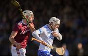 10 March 2019; Shane Bennett of Waterford in action against Gearóid McInerney of Galway during the Allianz Hurling League Division 1B Round 5 match between Waterford and Galway at Walsh Park in Waterford. Photo by Piaras Ó Mídheach/Sportsfile