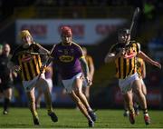 10 March 2019; Paul Morris of Wexford in action against Richie Leahy, left, and Jason Cleere of Kilkenny during the Allianz Hurling League Division 1A Round 5 match between Wexford and Kilkenny at Innovate Wexford Park in Wexford. Photo by Ray McManus/Sportsfile