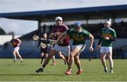 10 March 2019; Jason Diggins of Kerry in action against Robbie Greville of Westmeath during the Allianz Hurling League Division 2A Final match between Westmeath and Kerry at Cusack Park in Ennis, Clare. Photo by Sam Barnes/Sportsfile