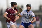 10 March 2019; Kevin Hussey of Galway in action against Pauric Mahony of Waterford during the Allianz Hurling League Division 1B Round 5 match between Waterford and Galway at Walsh Park in Waterford. Photo by Piaras Ó Mídheach/Sportsfile