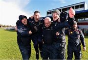 10 March 2019; Westmeath manager Joe Quaid, centre, celebrates with members of his backroom team including Seán Ó Briain, second from left, and Willie Banks, second from right, following the Allianz Hurling League Division 2A Final match between Westmeath and Kerry at Cusack Park in Ennis, Clare. Photo by Sam Barnes/Sportsfile