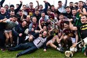 10 March 2019; The Westmeath team celebrate with the cup following the Allianz Hurling League Division 2A Final match between Westmeath and Kerry at Cusack Park in Ennis, Clare. Photo by Sam Barnes/Sportsfile