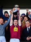 10 March 2019; Cormac Boyle of Westmeath lifts the cup following the Allianz Hurling League Division 2A Final match between Westmeath and Kerry at Cusack Park in Ennis, Clare. Photo by Sam Barnes/Sportsfile