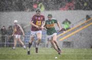 10 March 2019; Cormac Boyle of Westmeath in action against Jordan Conway of Kerry during the Allianz Hurling League Division 2A Final match between Westmeath and Kerry at Cusack Park in Ennis, Clare. Photo by Sam Barnes/Sportsfile