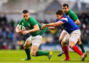 10 March 2019; John Cooney of Ireland is tackled by Antoine Dupont of France during the Guinness Six Nations Rugby Championship match between Ireland and France at the Aviva Stadium in Dublin. Photo by Ramsey Cardy/Sportsfile