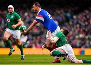 10 March 2019; Louis Picamoles of France is tackled by Iain Henderson of Ireland during the Guinness Six Nations Rugby Championship match between Ireland and France at the Aviva Stadium in Dublin. Photo by Brendan Moran/Sportsfile