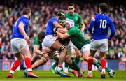 10 March 2019; CJ Stander of Ireland, supported by team-mates Iain Henderson and Rory Best, is tackled by Felix Lambey of France during the Guinness Six Nations Rugby Championship match between Ireland and France at the Aviva Stadium in Dublin. Photo by Brendan Moran/Sportsfile